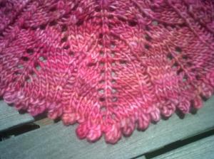 Detail of the cowl. I added a picot bind-off to the original pattern.