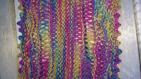 Stitch detail of the cowl