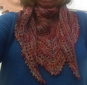 Author wearing shawl.