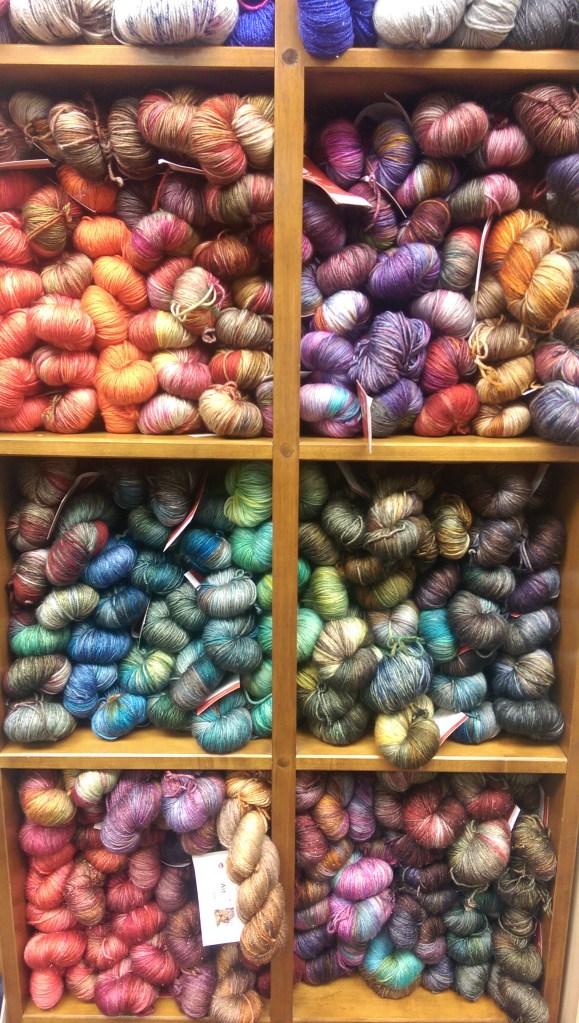 There was a whole section with newly-arrived cashmere blend yarns. Oh dear.