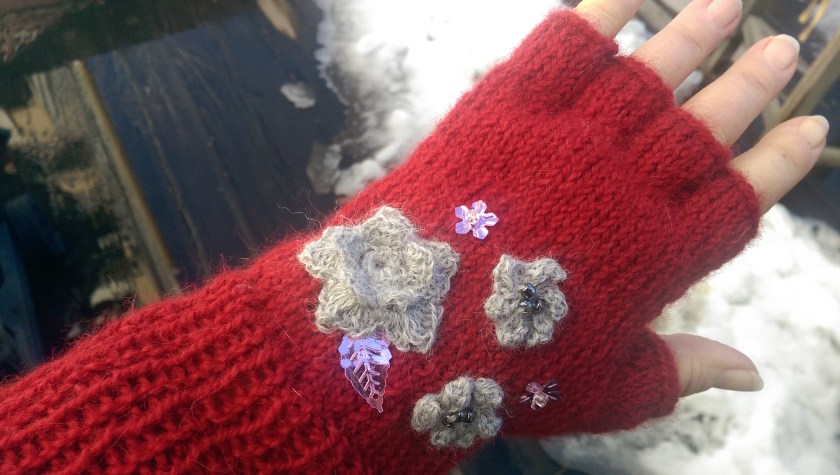 Embellished mitts