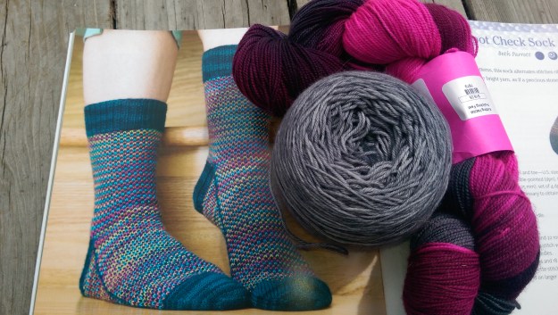 Sock pattern and yarns.