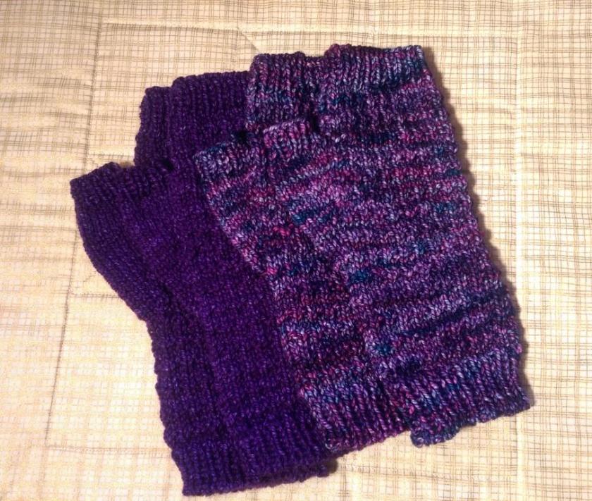 Purple Fingerless Mitts