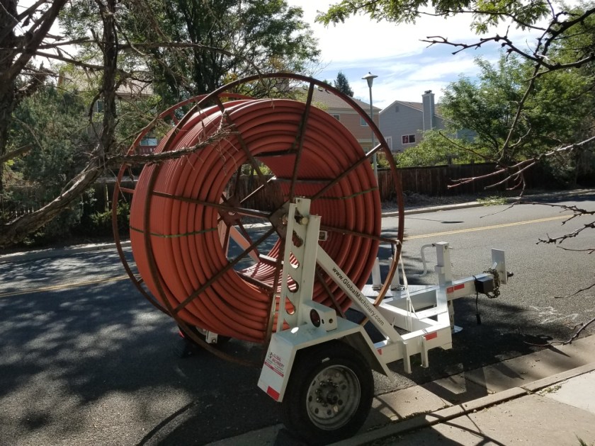 Equipment in street.