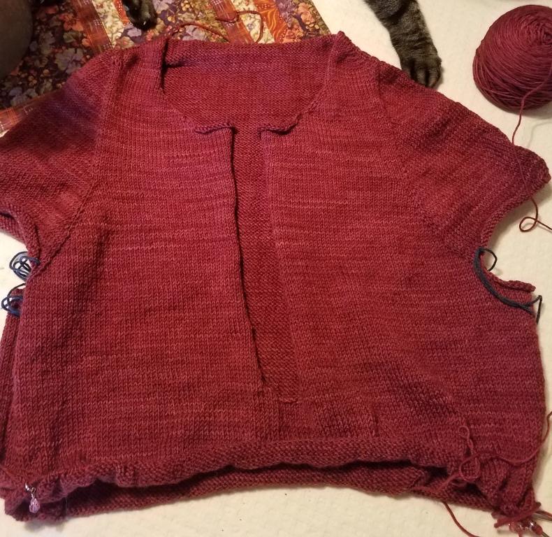 Sweater in progress.