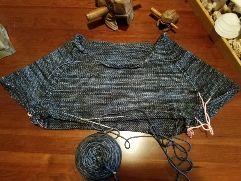 Sweater in progress.