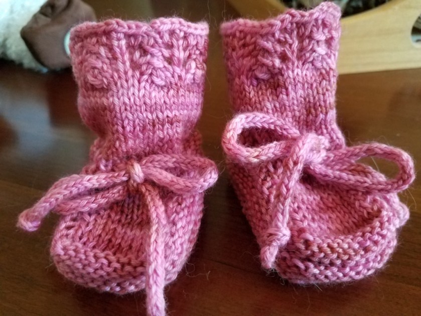 Finished baby booties.
