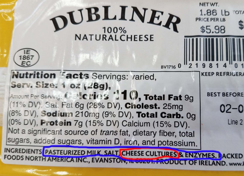 Cheese label.