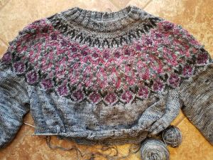 Sweater in progress.